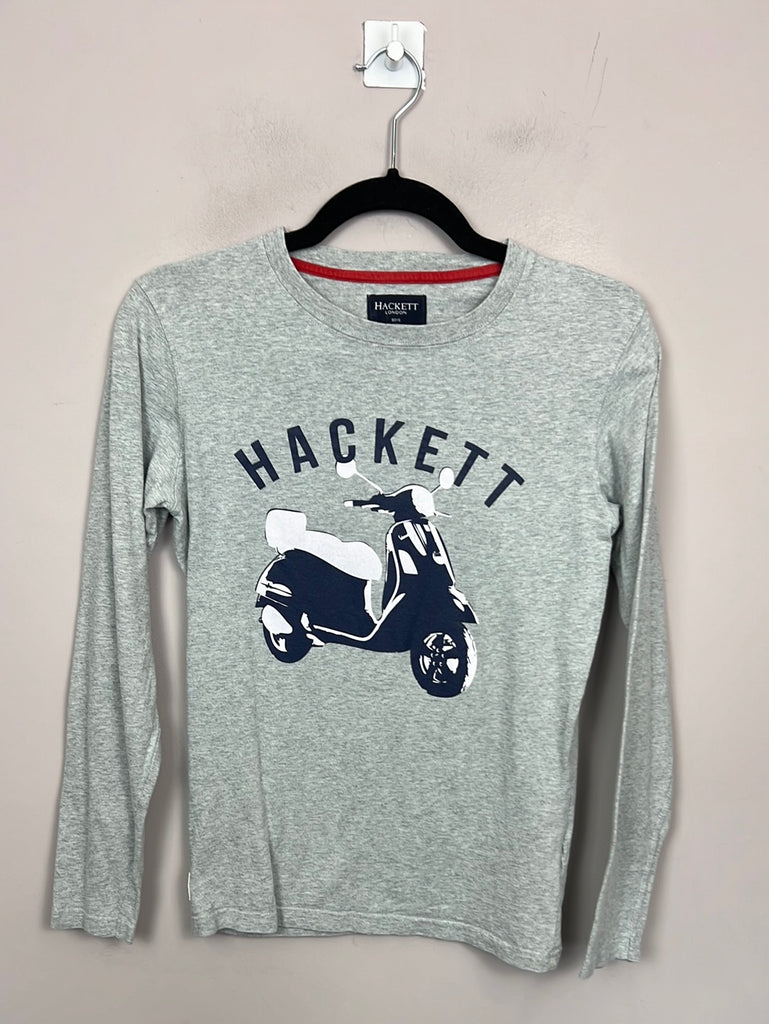 Hackett grey motorcycle t-shirt 12y - Sweet Pea Preloved