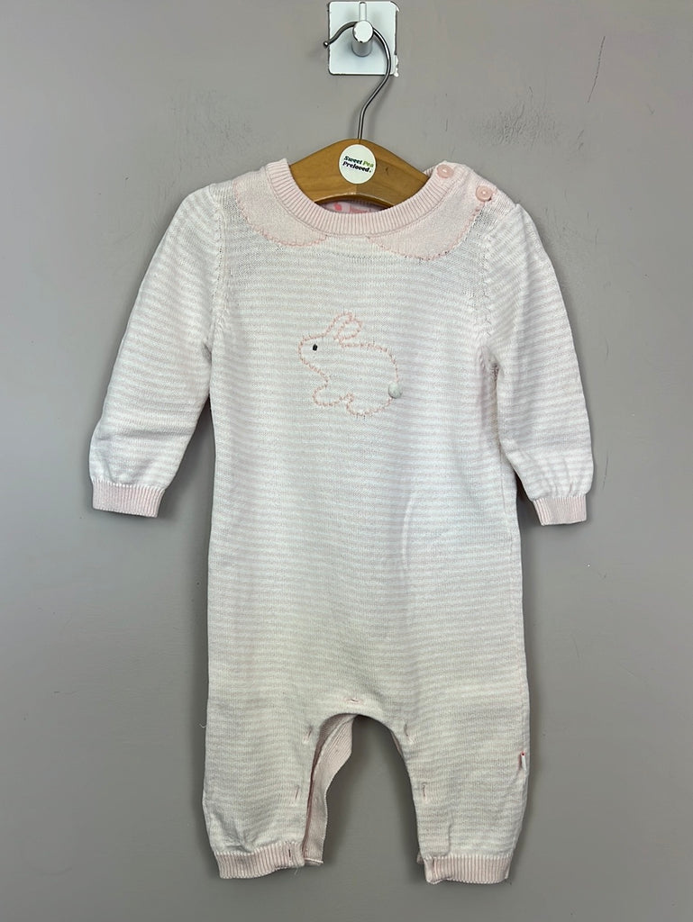 Secondhand baby Jasper Conran pink knit bunny romper 3-6m