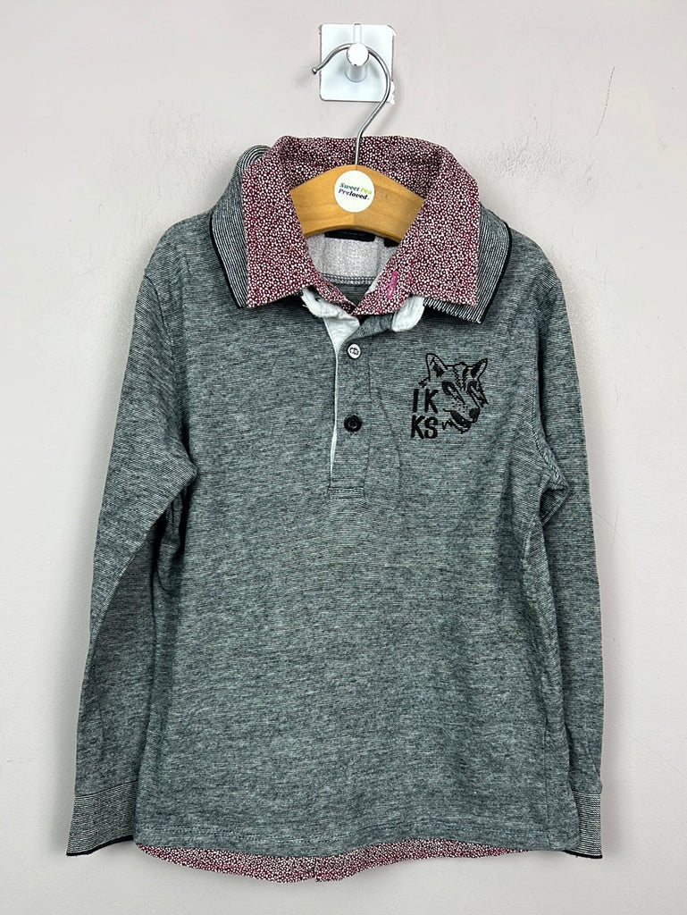 Secondhand Luxury Kids IKKS wolf polo shirt with double collar 5y