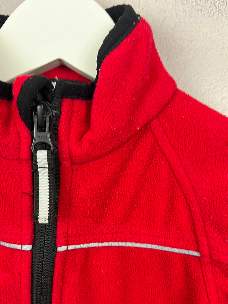 Secondhand Polarn O. Pyret red waterproof fleece jacket 9-12m