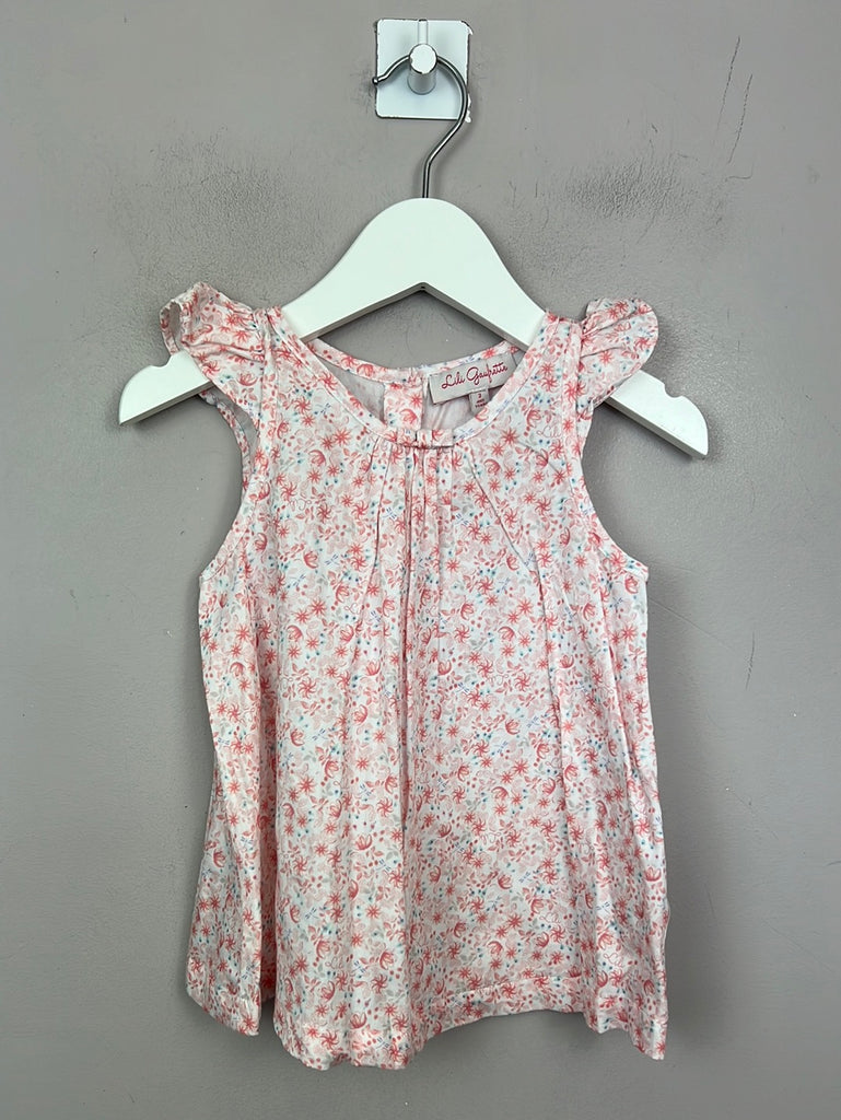 Lili Gaufrette bow top 2y - Sweet pea preloved 