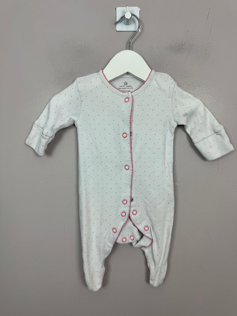 Second Hand Baby 1m Next pink & white bunny sleepsuits x5