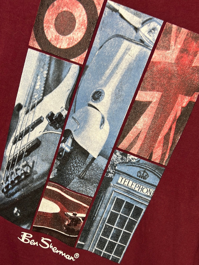 Secondhand older kids Ben Sherman burgundy T-shirt 12-13y