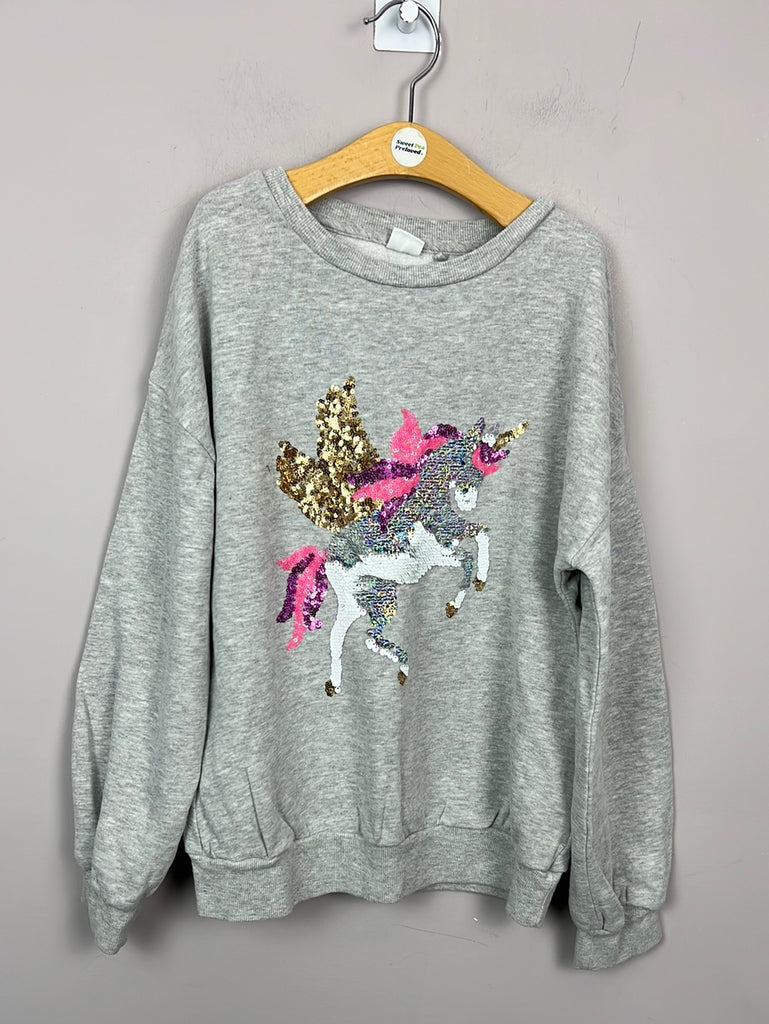 Secondhand kids Next sequin unicorn sweatshirt 11y