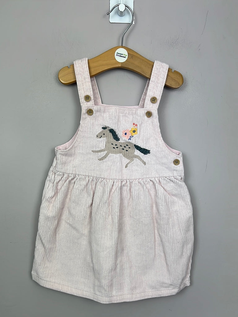Pre loved baby M&S Pink cord pony dress 12-18m