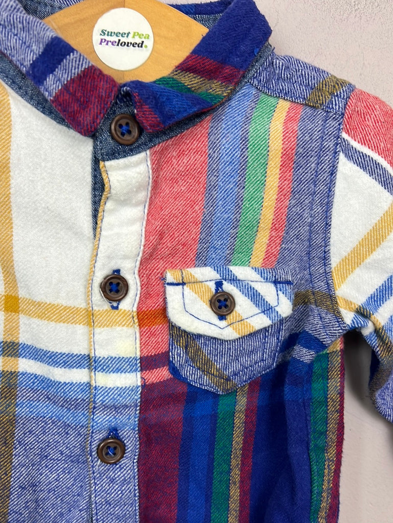 1m Next bright check shirt bodysuit- Sweet Pea Preloved