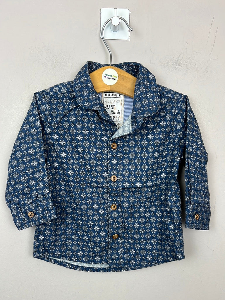 Secondhand baby Next blue patterned shirt 3-6m