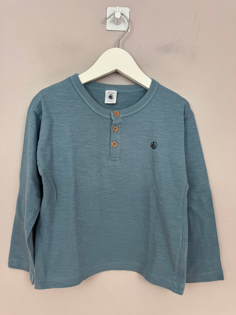 Pre Loved Childrens Petit Bateau blue Henley top 6y