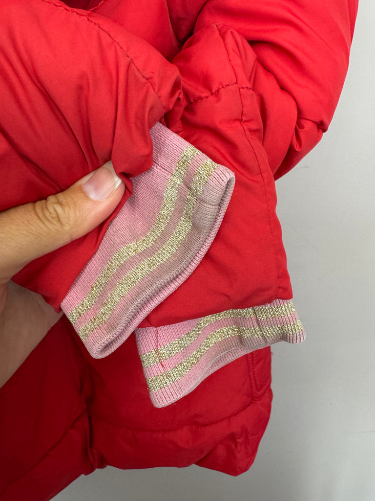 Boden Red Padded Coat 3-4y 