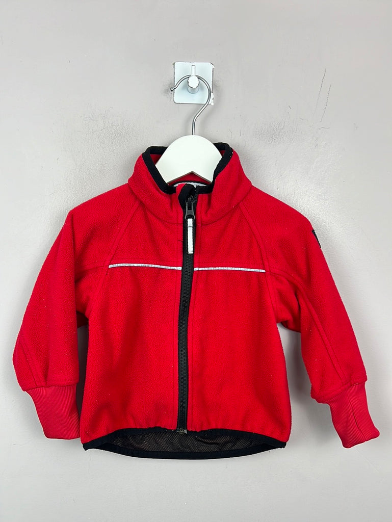 Preloved Polarn O. Pyret red waterproof fleece jacket 9-12m