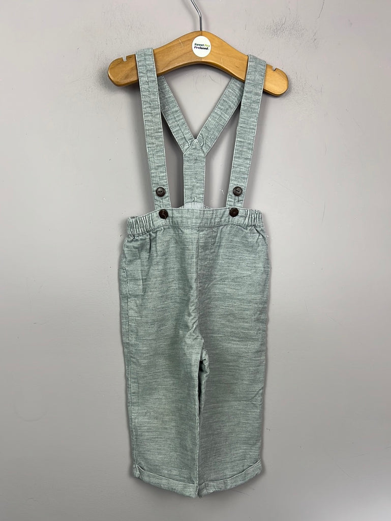 Pre Loved baby John Lewis Heirloom grey cord trousers with braces 9-12m