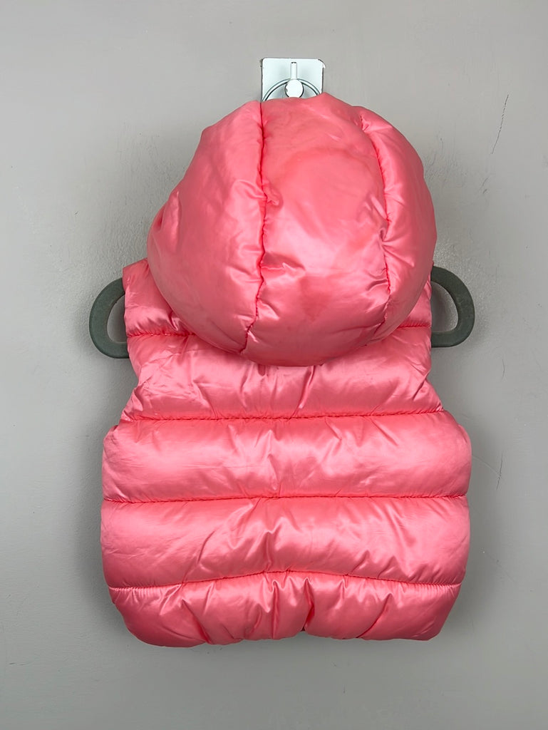 Pre Loved Baby Next pink shine hooded gilet 9-12m