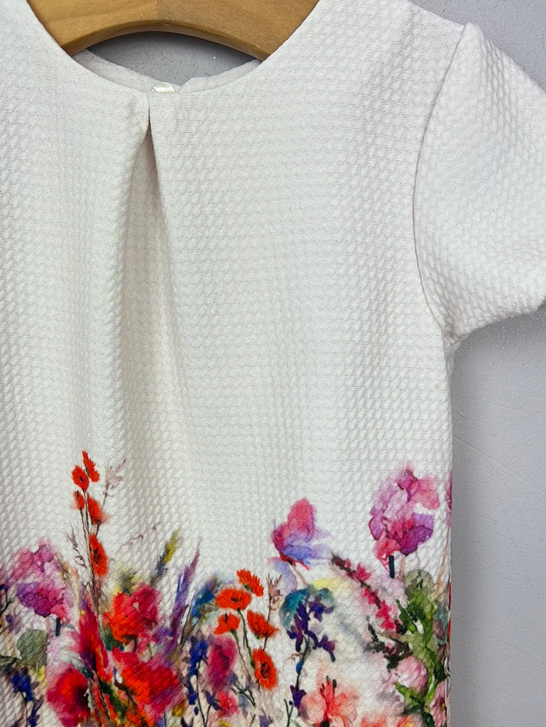 Second Hand kids Next texture weave floral dress 12-18m
