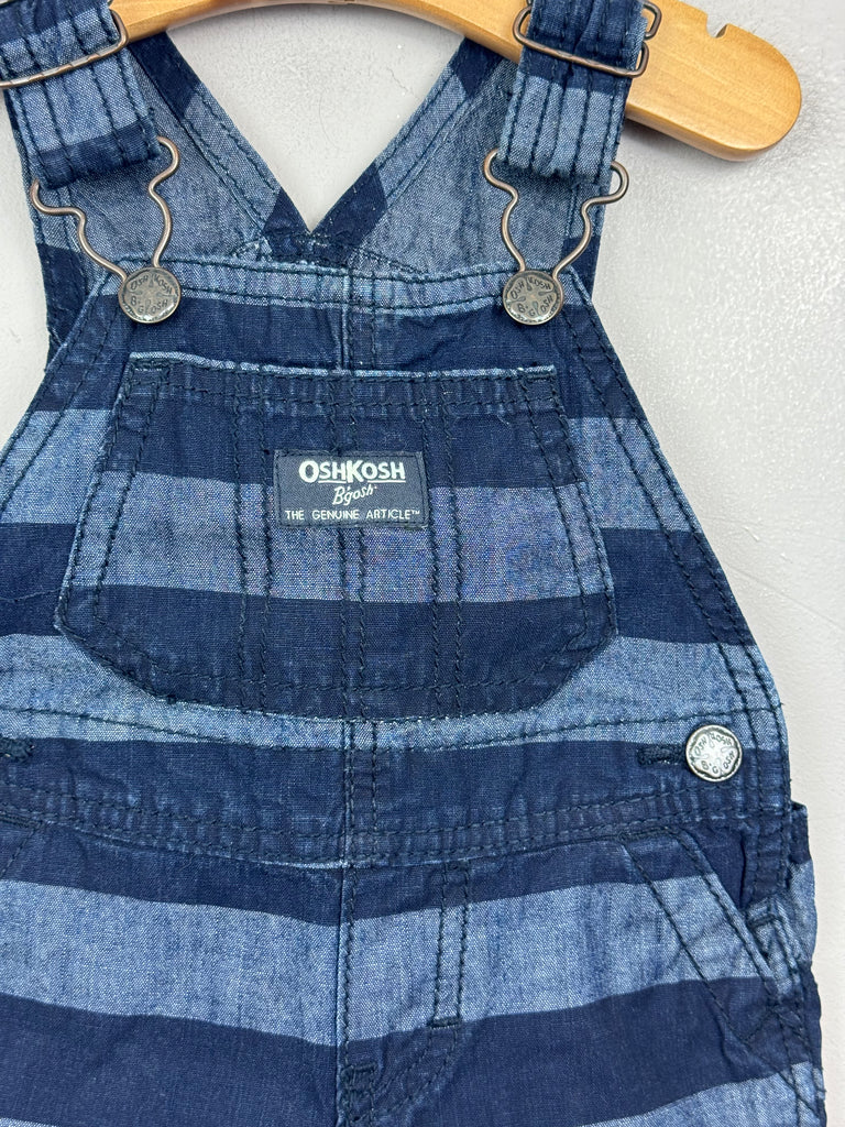 Secondhand Baby Oshkosh Navy stripe short dungarees 6m