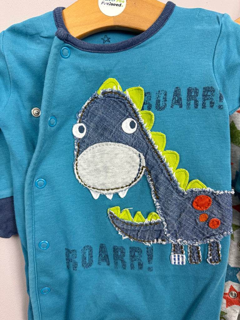 Secondhand baby 1m Next teal dinosaur sleepsuits