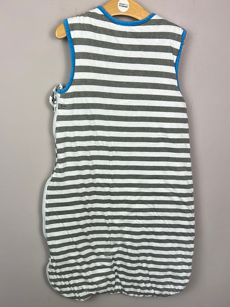 Grobag grey stripe blue trim sleeping bag 6-18m 2.5 tog