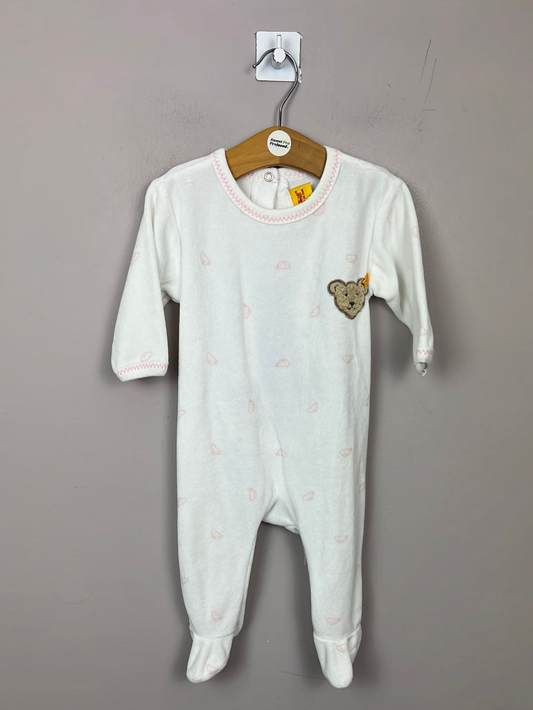 Steiff velour teddy bear sleepsuit 3-6m  - Sweet Pea Preloved