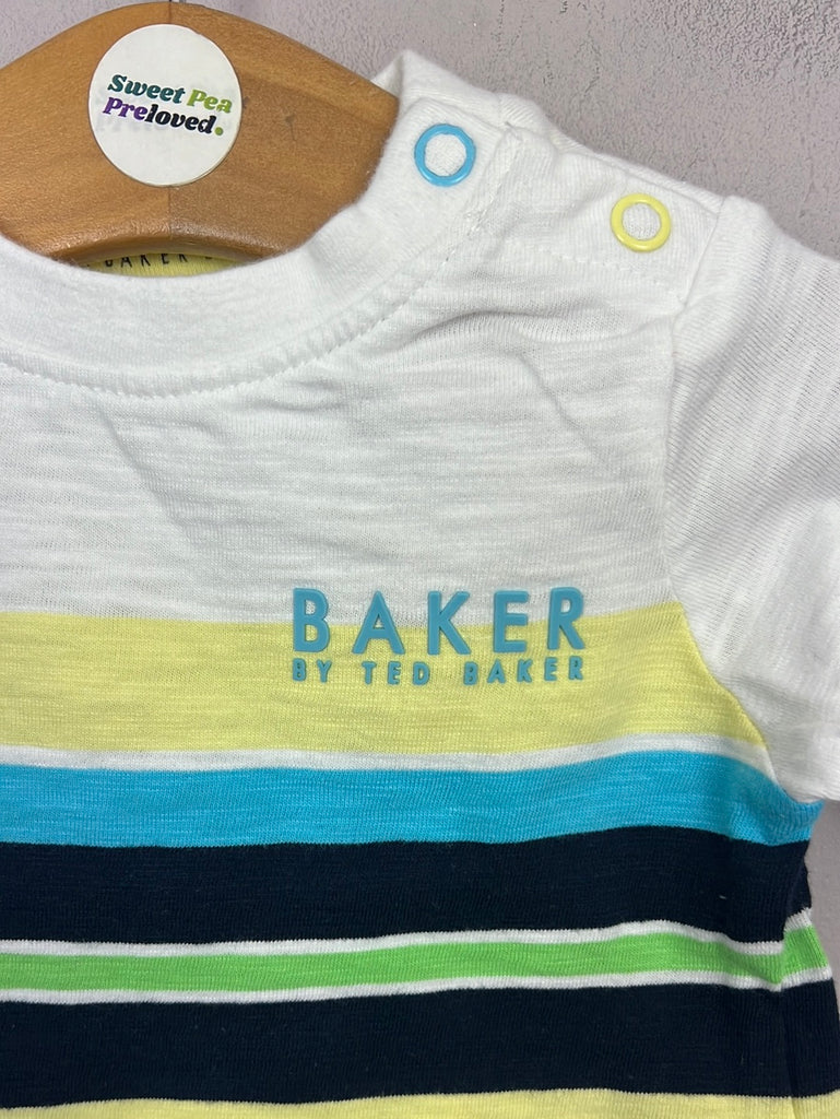 Preloved baby Baker white stripe t-shirt 0-3m