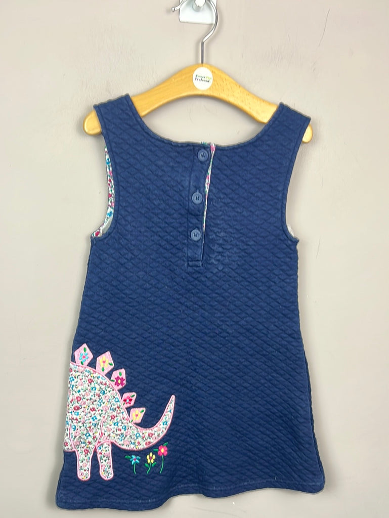 second Hand girls Jojo Maman Bebe Quilted dinosaur pinafore dress 4-5y