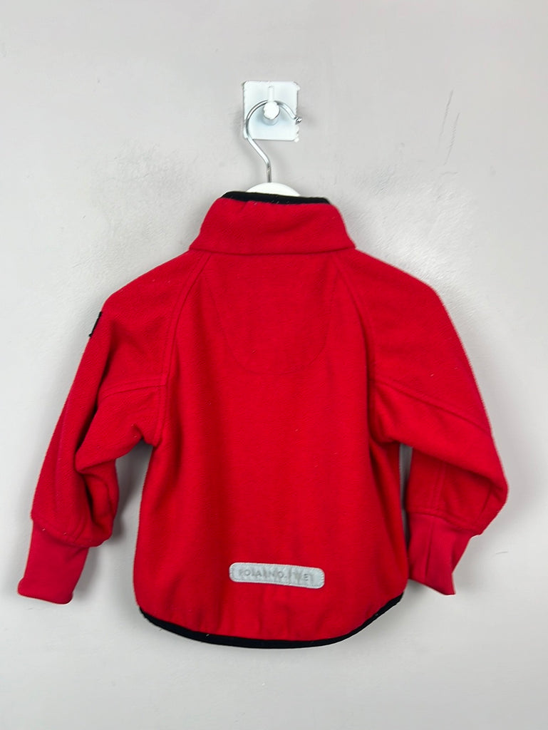 Polarn O. Pyret red waterproof fleece jacket 9-12m -Sweet pea preloved