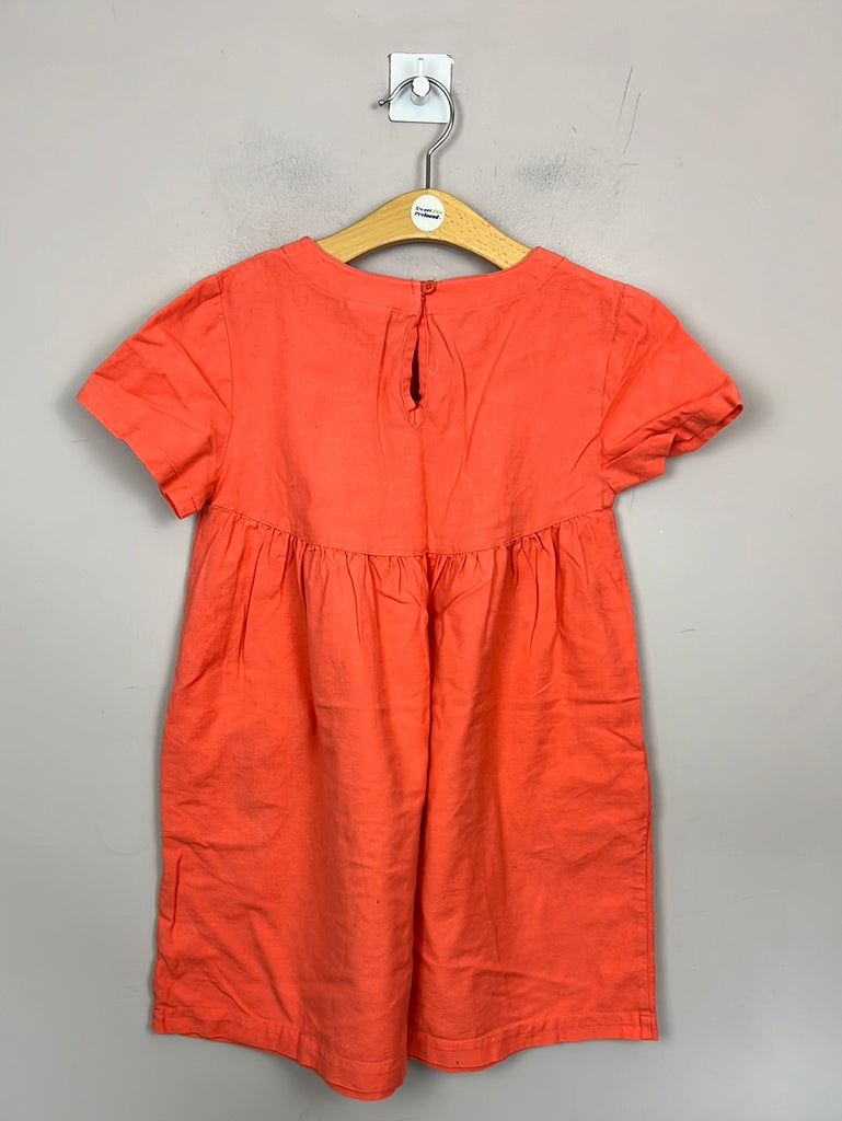 Kin @ John Lewis Orange Linen Dress 9y - Sweet Pea Preloved