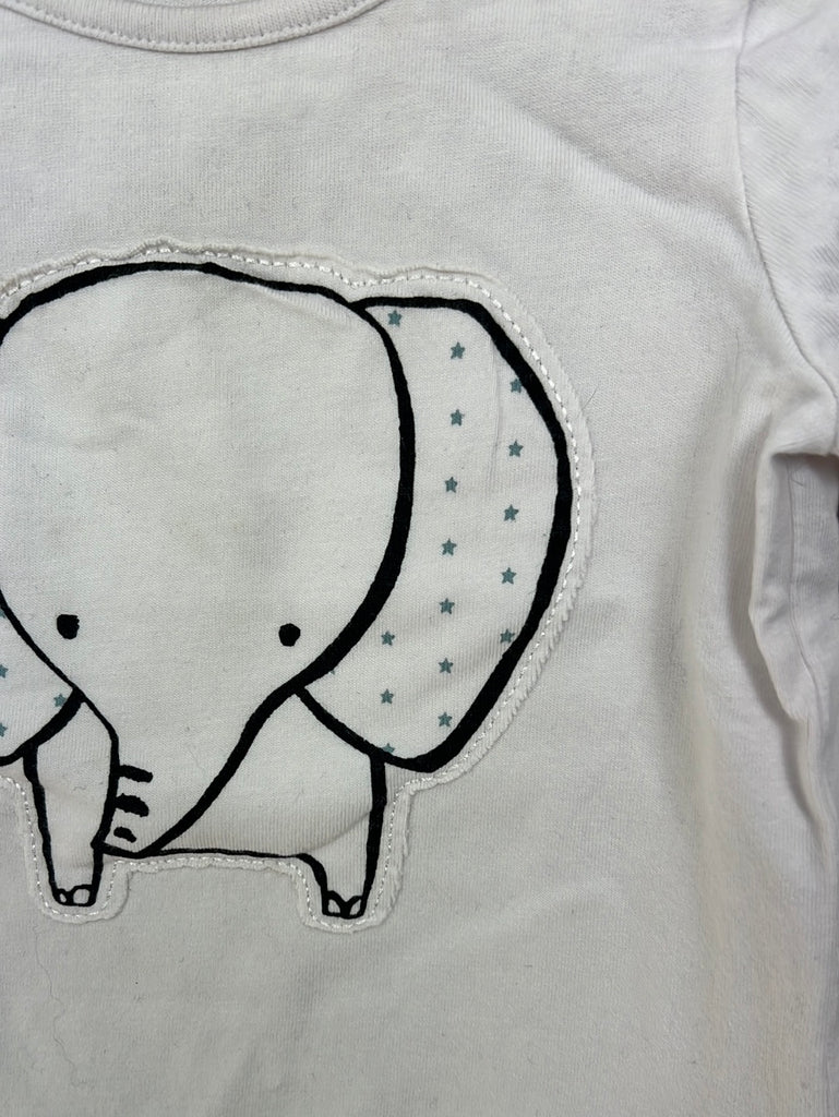 Next white elephant t-shirt 6-9m