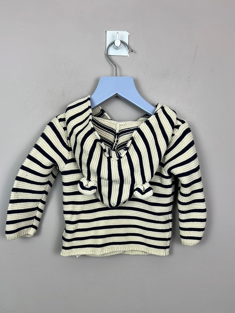 Pre Loved Baby GAP navy stripe hooded cardigan 6-12m