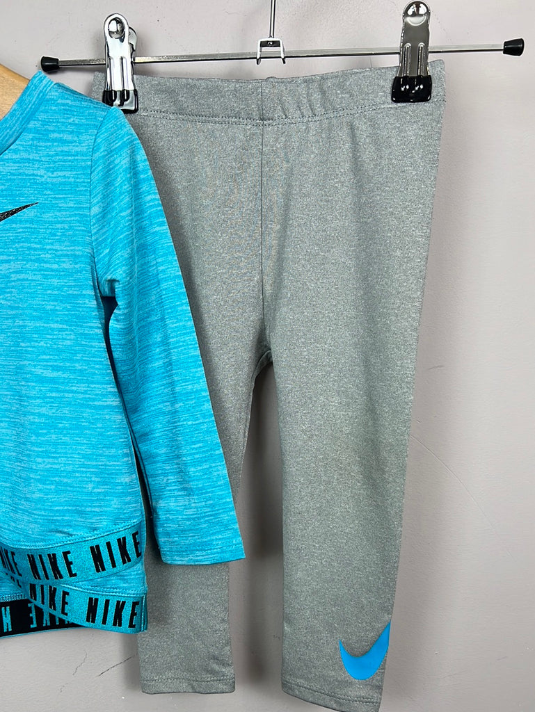 Secondhand Nike Dri Fit Turquoise top & leggings 18m