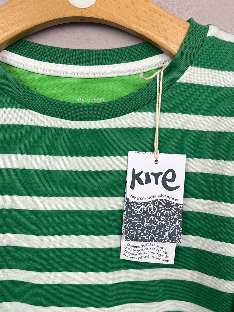 Sweet Pea Preloved Kite Stripy Green T-shirt 6y