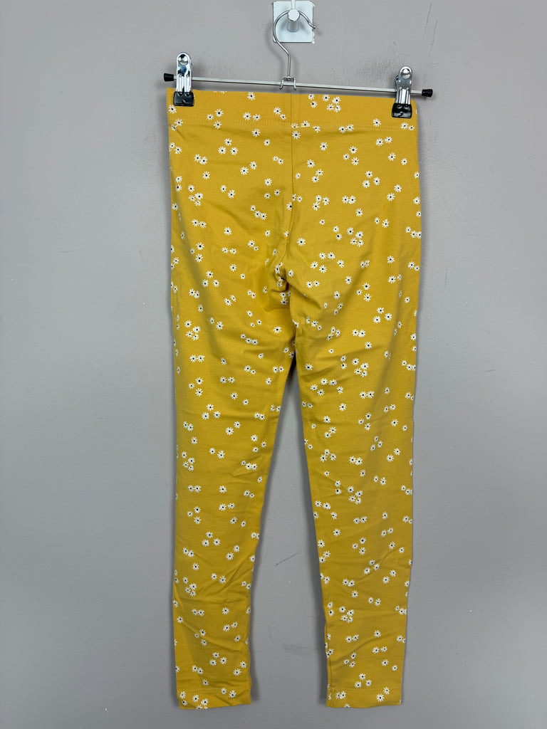 Pre Loved Girls M&S Mustard Daisy Leggings 9-10y