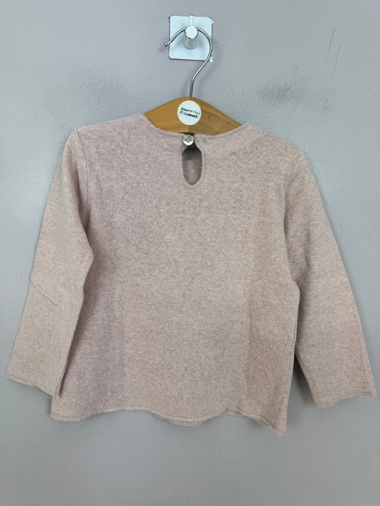 Secondhand girls Opililai pale pink knit jumper 24m