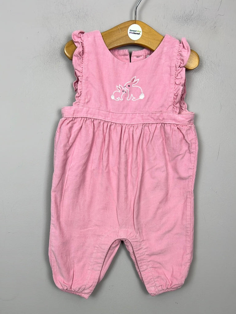 John Lewis pink ruffle cord bunny romper 3-6m