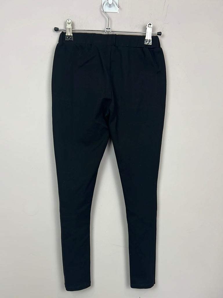 Secondhand Karl Largerfeld Black taped seam trousers 10y