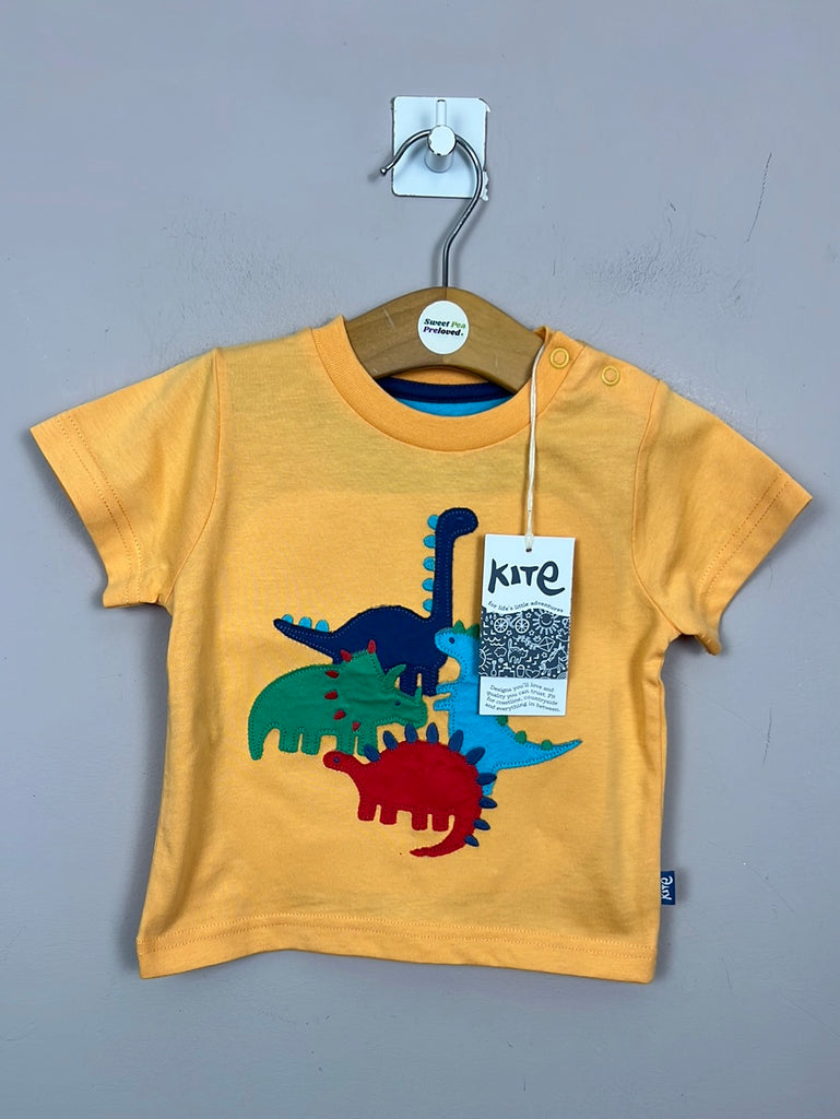 Kite Yellow Dino T-shirt 6-9m BNWT