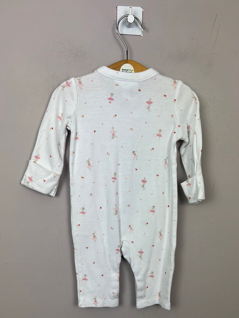 Secondhand baby Little White Company ballerina mouse footless sleepsuit 0-3m