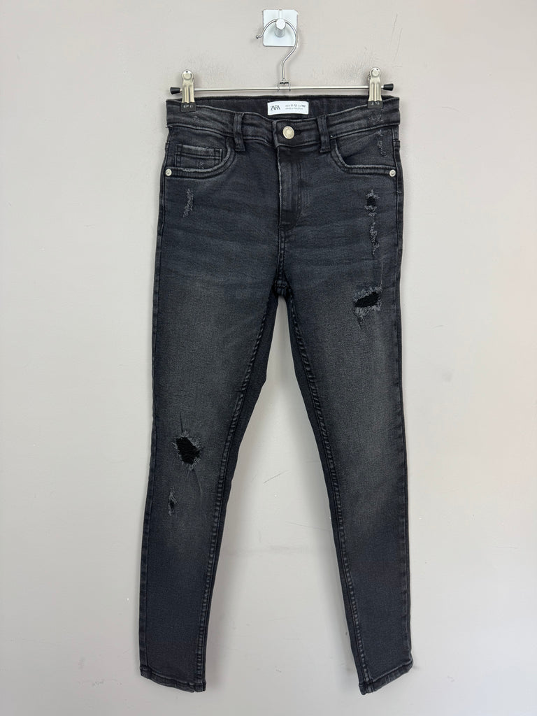 Zara Black Distressed Skinny Jeans 11-12y preloved kids - sweet pea preloved 