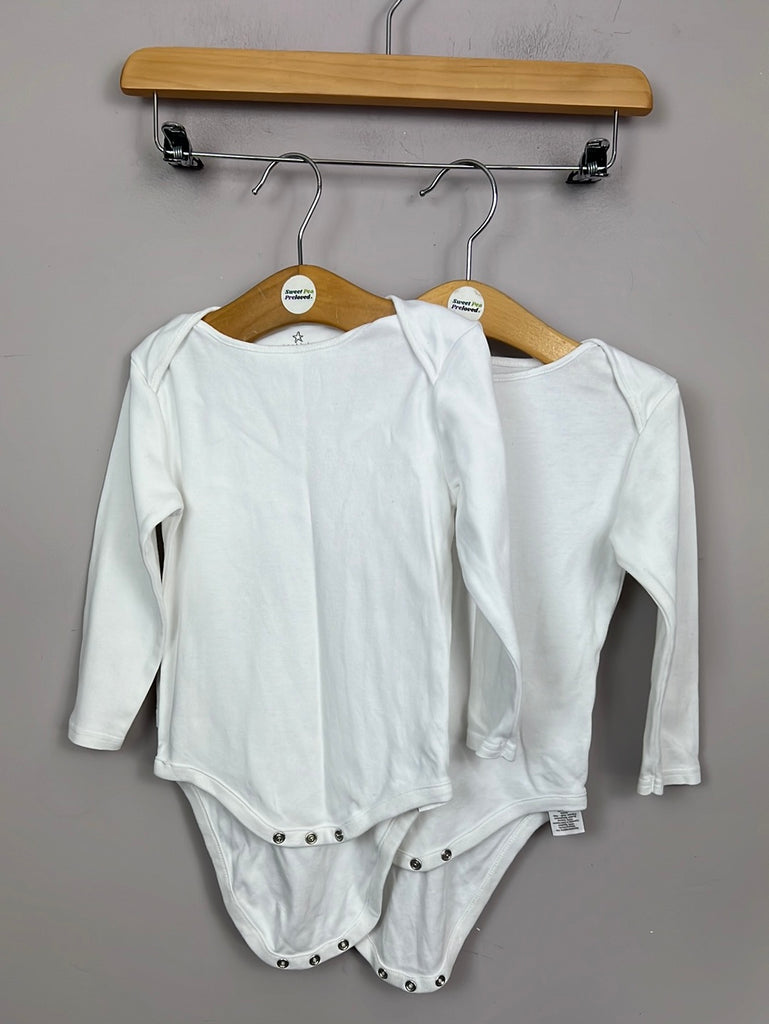 Pre loved baby Next white long sleeve bodysuits 18-24m