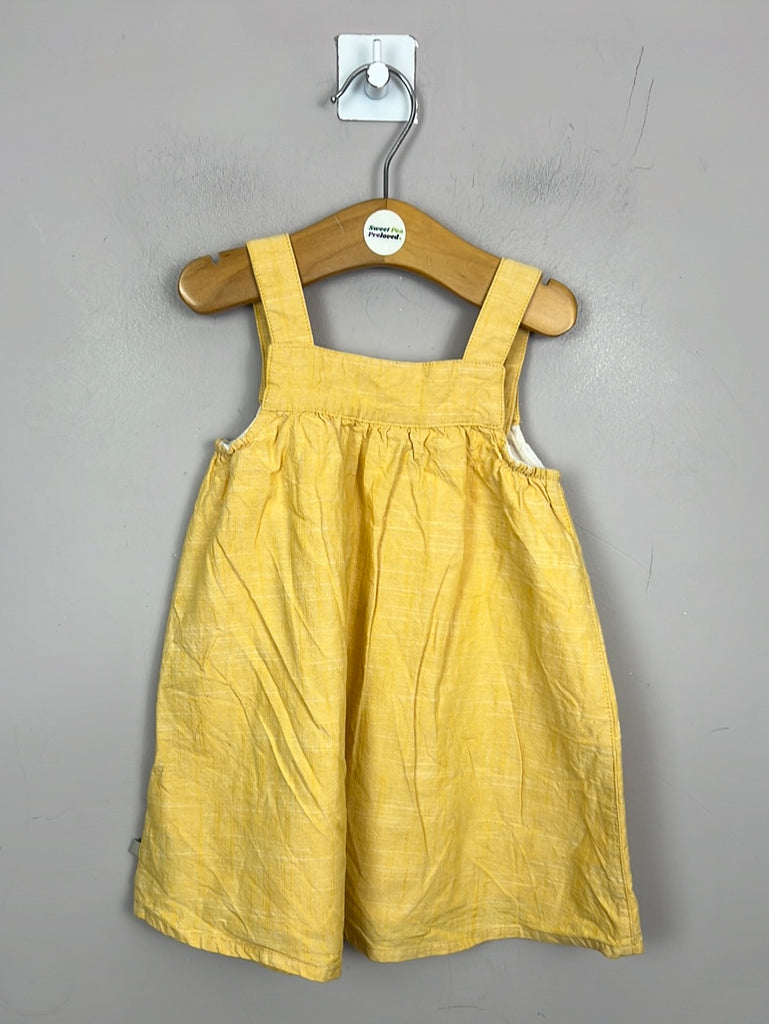Frugi Mouse Yellow Cotton Dress 12-18m