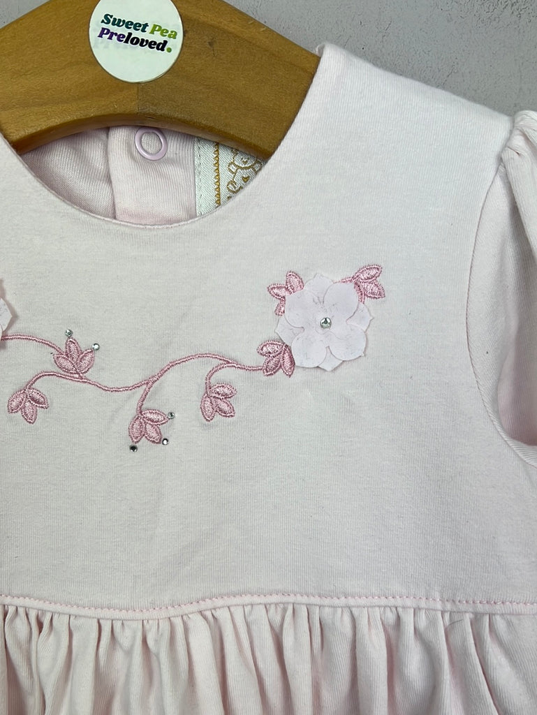 Secondhand baby Emile et Rose baby pink tiered jersey dress 6m
