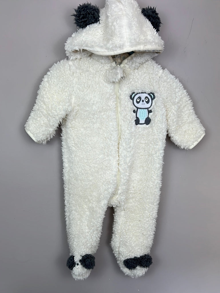 Pre loved baby Chick Pea Ivory fleecy pramsuit 0-3m