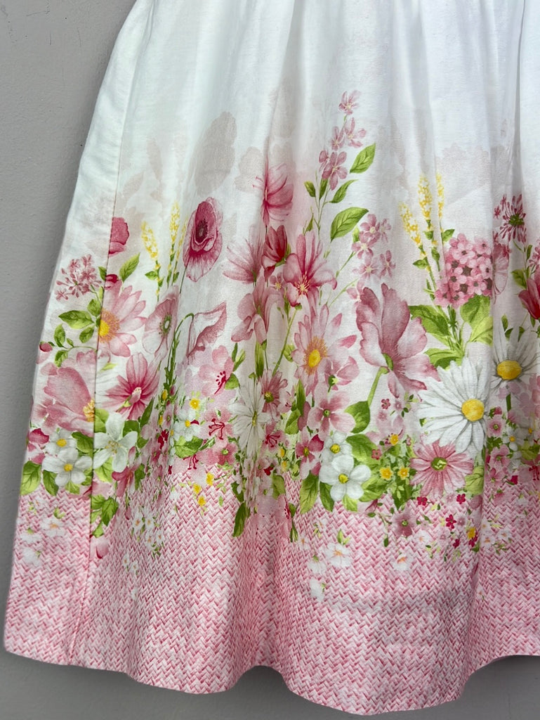 Secondhand baby Mayoral square neck pink & white floral dress