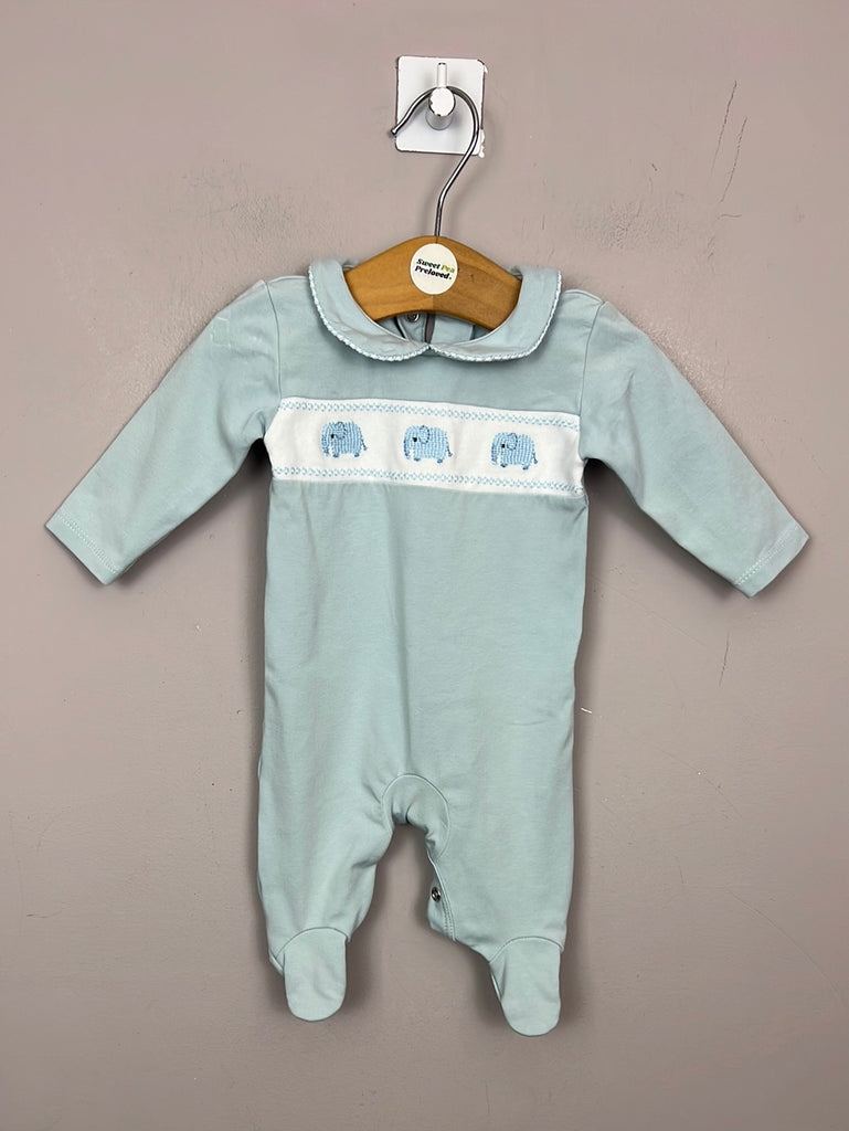 Second Hand Baby First Size Next blue elephant embroidered sleepsuit