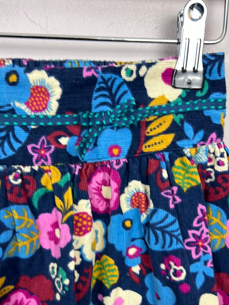 Second Hand Girls Monsoon Floral Cord Skirt 11-12y