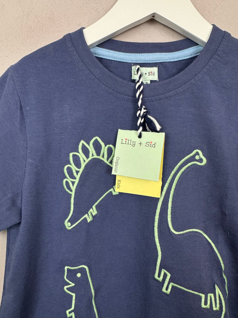 Preloved Lily + Sid Stitched Dino T-shirt 7-8y