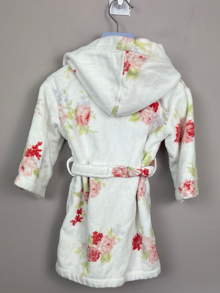 Little White Company Floral bath robe 18-24m Back