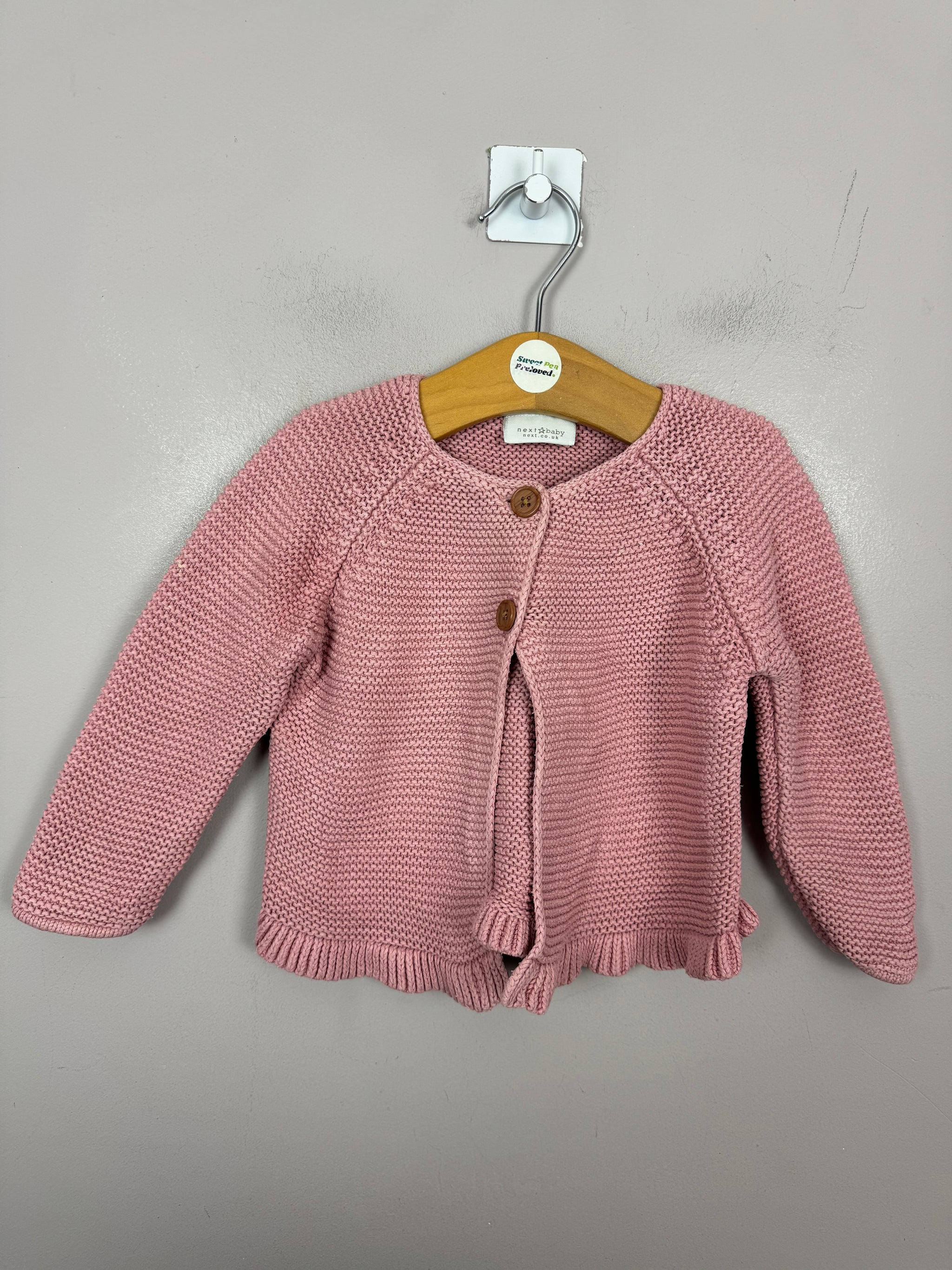 Next pink peplum hem cardigan 9 12m