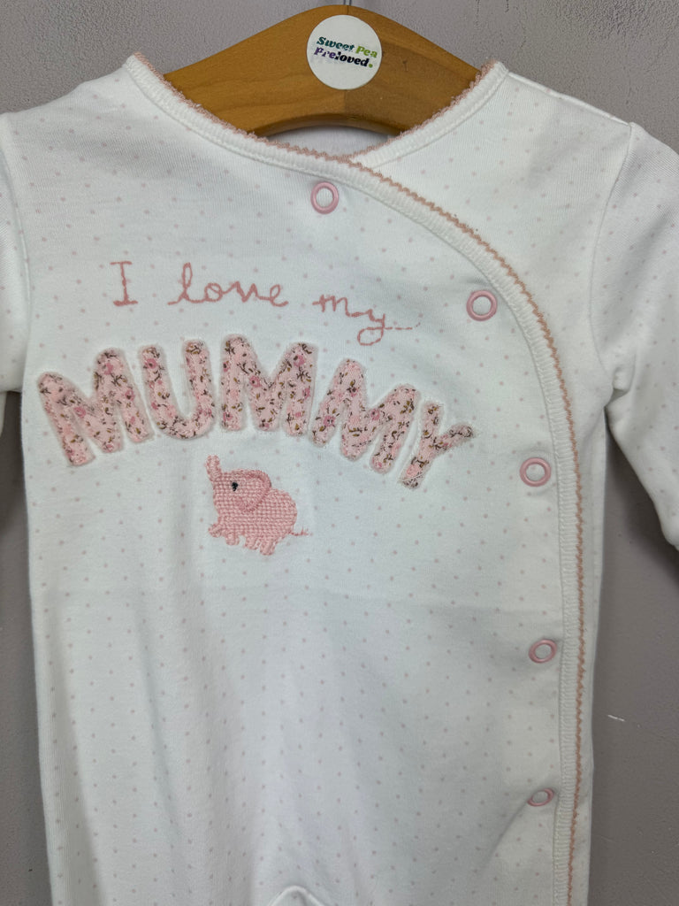 1m Next I love Mummy sleepsuit - Sweet Pea Preloved