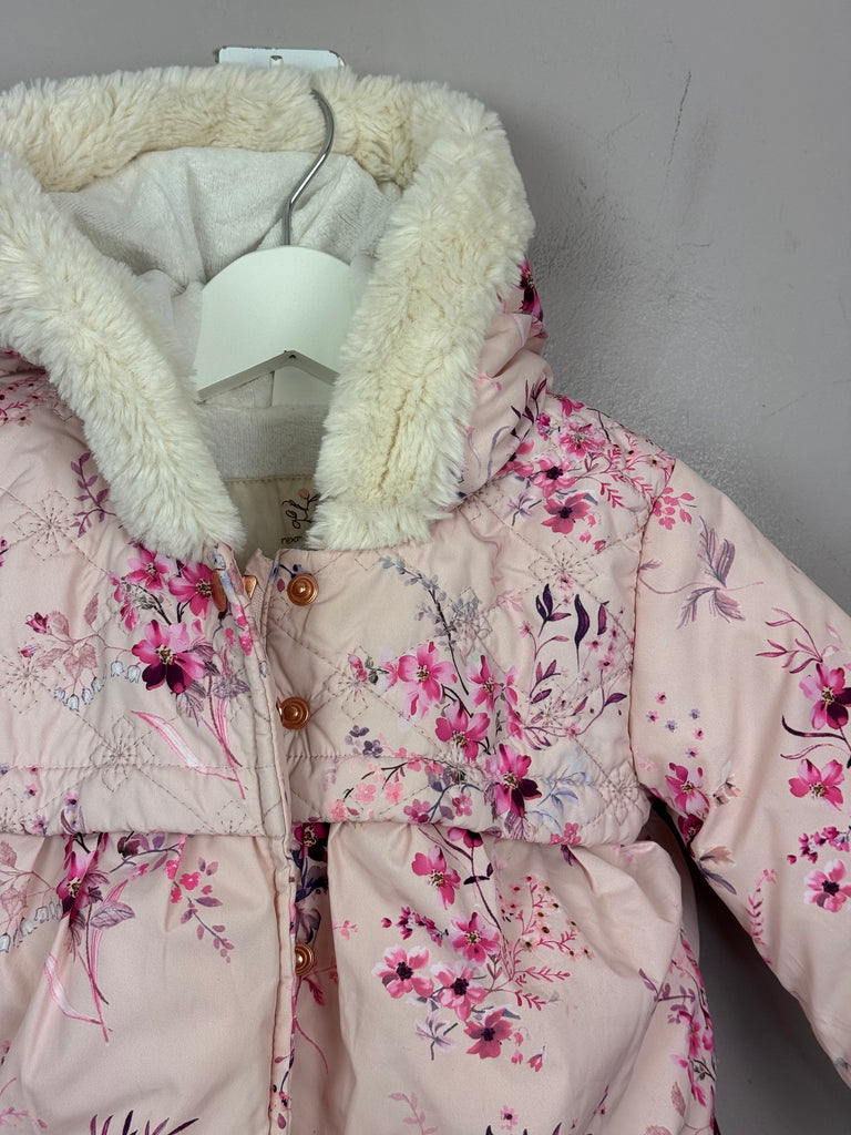 Next Pink Padded Coat 12-18m -Sweet Pea Preloved Clothes 