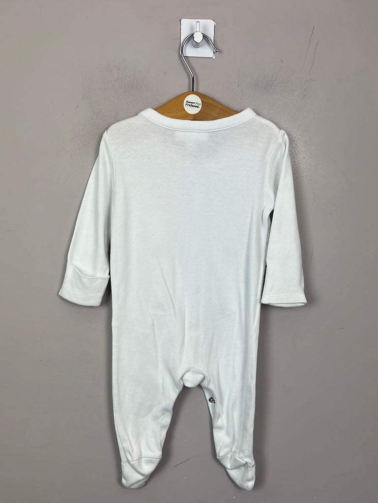 Little White Company white embroidered animals sleepsuit 3-6m - Sweet Pea Preloved