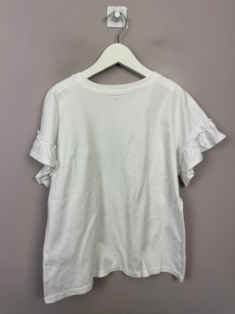 Pre Loved Girls River Island White Perfume Bottle T-shirt 9-10y